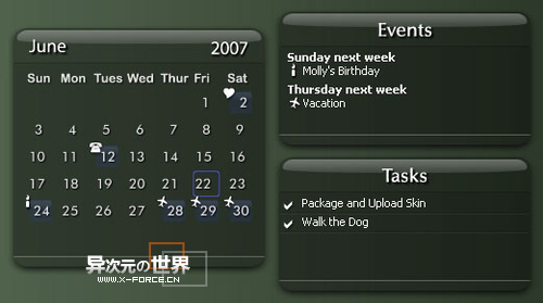 精美日历Rainlendar 绿色版-小巧漂亮实用的桌面日历记事提醒程序