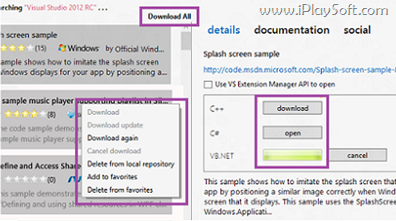 Visual Studio 2012 示例代码浏览器