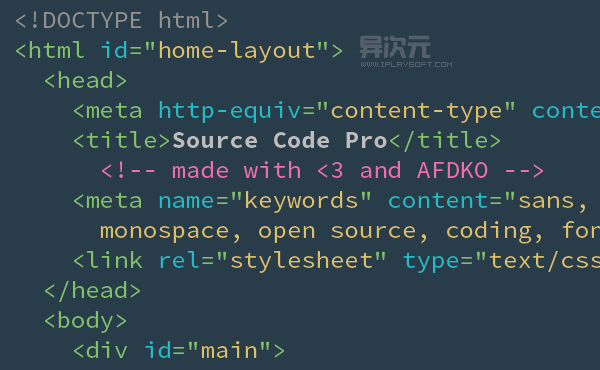 Source Code Pro 编程字体