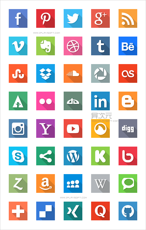 40-social-media-flat-icons