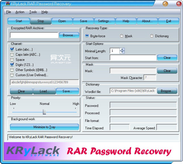 KRyLack RAR Password Recovery RAR密码破解