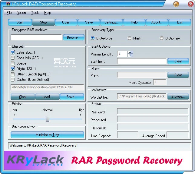 KRyLack RAR Password Recovery RAR密码破解
