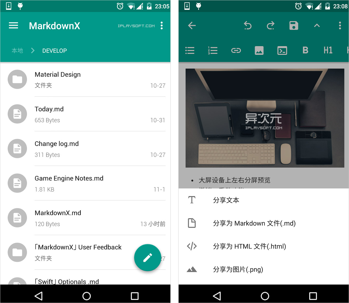 MarkdownX - 以成为最优秀的 Android 安卓 Markdown 编辑器为目标而生! - 异次元软件下载
