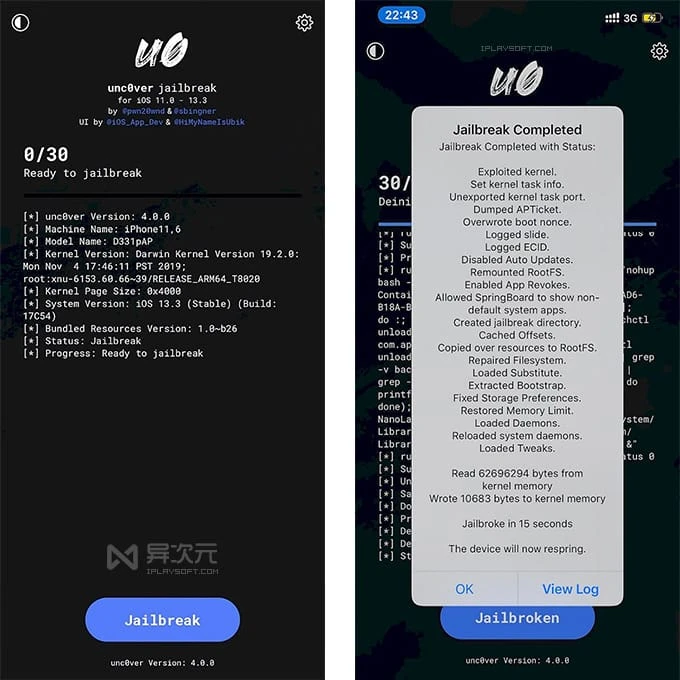 unc0ver 4.0 iOS 越狱软件