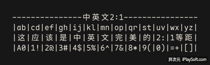 中英文等宽字体