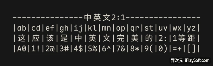 中英文等宽字体