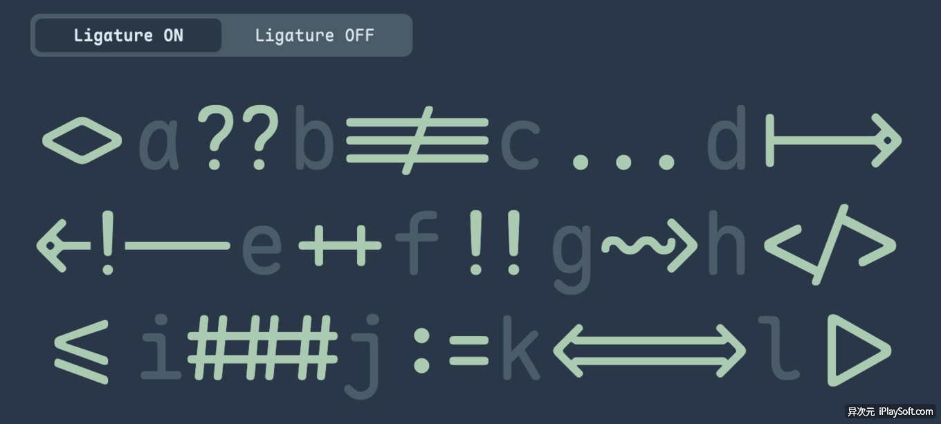支持连字显示的编程字体